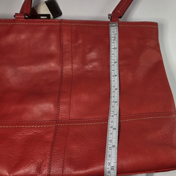 Coach Red Leather Tote Bag - Picture 12 of 13